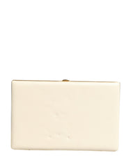 Dolce & Gabbana White Lambskin Leather Clutch Evening Women Purse Bag