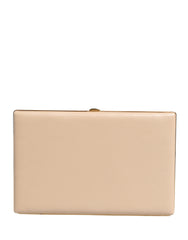 Dolce & Gabbana Beige Lambskin Leather Clutch Evening Women Purse Bag