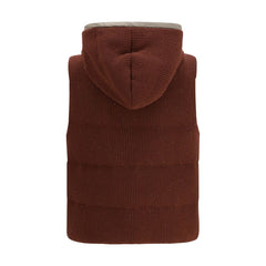 Brunello Cucinelli Brown Cotton Sleveless Jacket