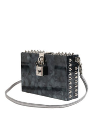 Dolce & Gabbana Black Acrylic Plexiglass Studded DOLCE BOX Clutch Bag