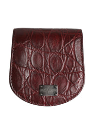 Dolce & Gabbana Burgundy Exotic Skin Condom Case Holder Pocket Wallet