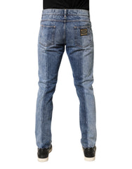 Dolce & Gabbana Two Tone Blue Cotton Regular Men Denim Jeans