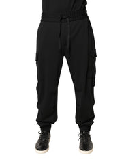 Dolce & Gabbana Black Polyester Cargo Jogger Men Trouser Pants
