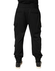 Dolce & Gabbana Black Polyester Cargo Jogger Men Trouser Pants