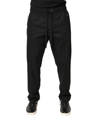 Dolce & Gabbana Black Wool Skinny Jogger Trouser Pants