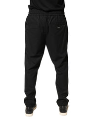 Dolce & Gabbana Black Wool Skinny Jogger Trouser Pants