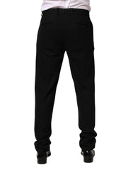 Dolce & Gabbana Black Wool Skinny Men Dress Trouser Pants