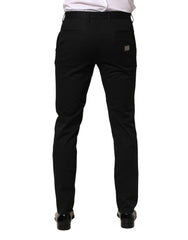 Dolce & Gabbana Black Cotton Skinny Dress Formal Trouser Pants