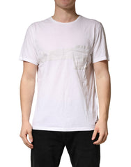 Bottega Veneta White 100% Cotton Plain Round Neck Men Shirt T-shirt