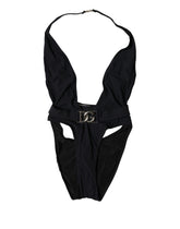 Dolce & Gabbana Black DG Nylon One-Piece Swimsuit Swimwear