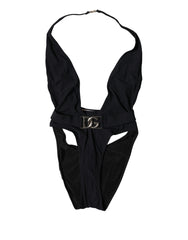 Dolce & Gabbana Black DG Nylon One-Piece Swimsuit Swimwear