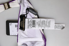 Dolce & Gabbana Purple White Stripes Nylon Bandeau Swimwear