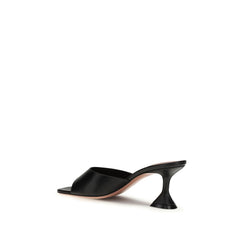 Amina Muaddi Black Lamb Ovis Aries Stiletto Heel Sandals