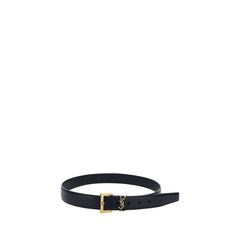 Saint Laurent Black Calf Leather Bos Taurus Regular Belt