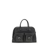 Brunello Cucinelli Black Calf Leather Bos Taurus Shoulder Bag
