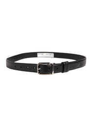Dolce & Gabbana Men Black Classic Leather Metal Buckle Belt
