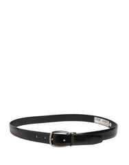 Dolce & Gabbana Men Black Classic Leather Metal Buckle Belt