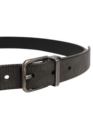 Dolce & Gabbana Men Black Classic Leather Metal Buckle Belt