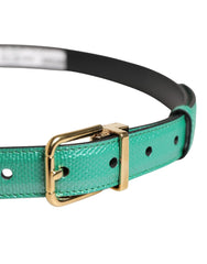 Dolce & Gabbana Men Green Classic Leather Metal Buckle Belt