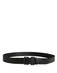 Dolce & Gabbana Men Black DG Logo Polyester Metal Buckle Belt
