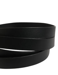 Dolce & Gabbana Black Double Strap Leather Silver Buckle Belt