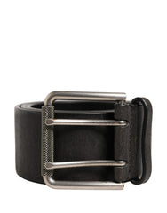 Dolce & Gabbana Men Black Classic Leather Metal Buckle Belt
