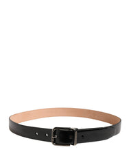 Dolce & Gabbana Men Black Classic Leather Metal Buckle Belt