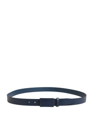 Dolce & Gabbana Men Blue Calf Leather Logo Metal Buckle Belt