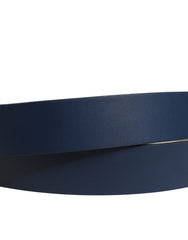Dolce & Gabbana Men Blue Calf Leather Logo Metal Buckle Belt