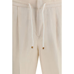 Brunello Cucinelli Beige Linen Casual Pants