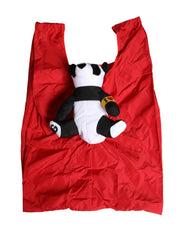 Dolce & Gabbana Men Red Polyester Panda Stuffed Ecobag Tote Borse Bag