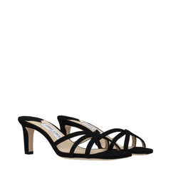 Jimmy Choo Black Leather Platform Sandals