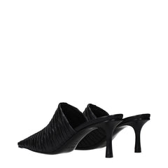 Jimmy Choo Black Leather Mid Heel Pumps