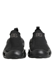 Dolce & Gabbana Black Slip On Wave Low Top Sneakers Shoes