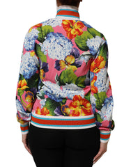 Dolce & Gabbana Multicolor Floral Print Zip Cardigan Jacket