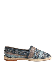 Dolce & Gabbana Blue Gray Slip On Buffalo Espadrille Shoes