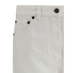The Row White Cotton Straight-Leg Jeans