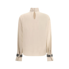 Brunello Cucinelli Beige Silk Blouse
