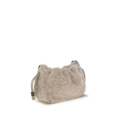 Brunello Cucinelli Gray Fur Shoulder Bag