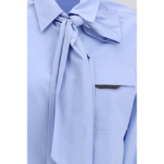 Brunello Cucinelli Blue Cotton Dress Shirt