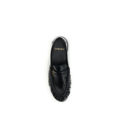 Saint Laurent Black Lamb Ovis Aries Slip-On Loafers