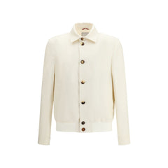 Brunello Cucinelli White Silk Shell Jacket