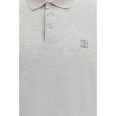 Brunello Cucinelli Gray Cotton Polo Shirt