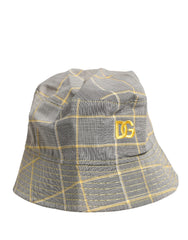 Dolce & Gabbana Men Gray Checkered Bucket Fisherman Capello Hat