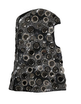 Dolce & Gabbana Black Wool Crystal Embellished Balaclava Hat