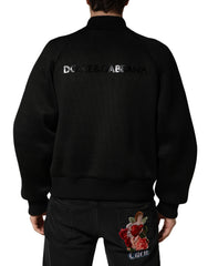 Dolce & Gabbana Men Black Nylon Full Zip Bomber Jacket