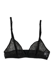 Dolce & Gabbana Black Logo Mania Sheer Soft Cup Bra Underwear