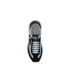 Dolce & Gabbana White Fabric Athletic Sneakers