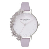 Olivia Burton Purple Artificial Leather Dress Watch
