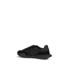 Dolce & Gabbana Black Calf Leather Bos Taurus Athletic Sneakers